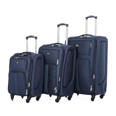 China Polyester Side 3PCS EVA Trolley Luggage Travel Hand Suitcase Maletas 20 24 28 Inch 360 Degree Spinner Airplane 4 Wheels for sale