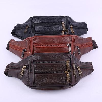 China Simple Fashion Business Zipper Pouch Large Capacity Leather Men's Multifunctional Casual Chest Bag for sale