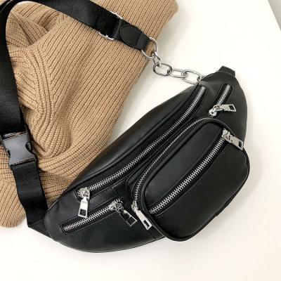 China Fashion New Style Fashion Multifunctional Zipper Pouch New Design Cross - Body Men Women PU Adjustable Waist Casual Chest Bag for sale