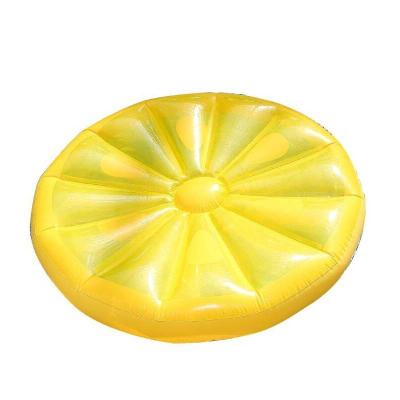 China Amazon Hot Sale Portable Summer Vacation Beach Pool Float Island Air Mattress Lemon Lounge Adult Inflatable Raft for sale