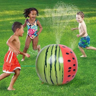 China Amazon Environmental Friendly Hot Sale PVC Inflatable Kids Garden Yard Play Splash Toy Watermelon Beach Sprinkler Ball for Kids Toddlers for sale