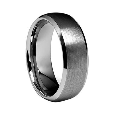 China Romantic Mens 8mm Brushed Silver Tungsten Band Rings Jewelry Supplier for sale