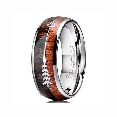 China 2021 new style CLASSIC tungsten rings with wood inlay factory directly aupply for sale