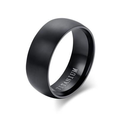 China Mens Punk Black 100% Titanium Ring Matte Finished Classic Engagement Anel Jewelry For Male Wedding Bands for sale