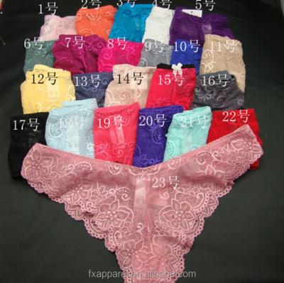 China Wholesale Hotsale Mixed Briefs Antibacterial Sexy Color Stock Lace Women Lace Up Underwear Panties for sale