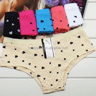 China Fashion Breathable Heart Printed 6 Colors Cotton Mixed Panties M L XL 86525 for sale