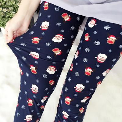 China Santa Claus Soft Milk Fiber Christmas Legging Antibacterial 5189 Legging Pants for sale