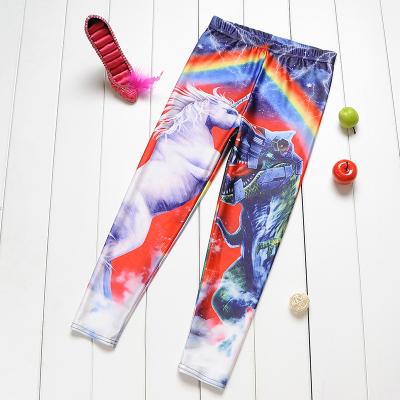 China Breathable 3D Rainbow Unicorn Children Kids Leggings Digital Printed Girls Leggings Pants S-XL C5081 for sale