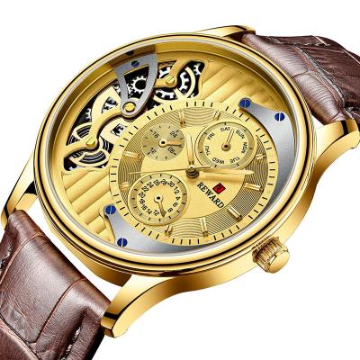 China New Style Auto Date Hand Watch Japanese Quartz Movement Waterproof Men's Tourbillon Watch for sale