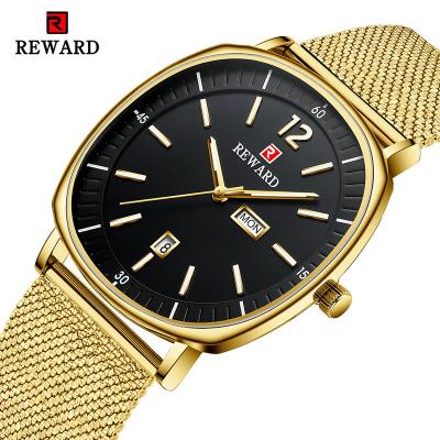 China Luxury Men Mesh Strap Quartz Wristwatches Watches Steel Homm Watch Auto Date Design New for sale