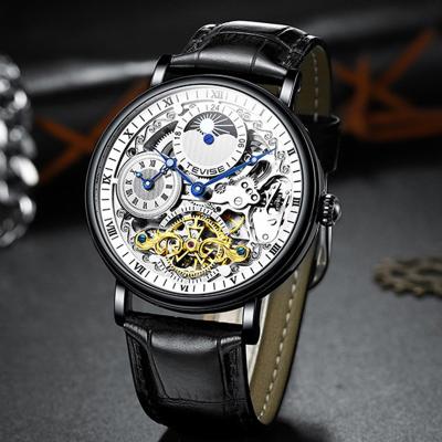 China New Style Moon Phase Watch Automatic Mechanical Movement Fashion Multifunctional Leather Watch for sale