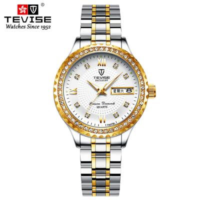 China Antique shinning lady style automatic date gold watch diamond women quartz watch wristwatches for sale