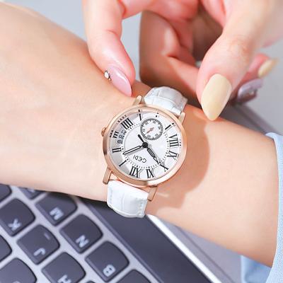 China Luxry Water Resistant Women Quartz Watch Band Chronograph Leather Ladies Watch Waterproof for sale