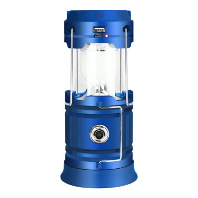 China Camping/Hiking USB Rechargeable Solar LED Camping Light with 18650 Lithium Battery Flashlight for sale