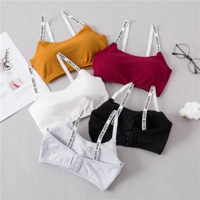 China QUICK DRY Soft Comfortable Letter Solid Padded Wireless Exercise Bralette Push Up Sexy Bra Women Sports Bras For Women Fitness for sale