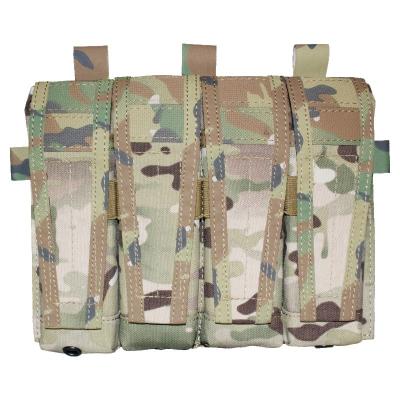 China Modular Military Tactical Vest Four Flap Magazine Pouch MP7 OEM Customized Camouflage Airsoft Paintball Molle Modular Army Duty Bags for sale