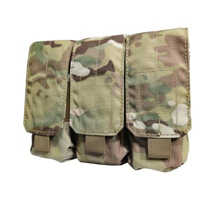 China Waterproof SPARK TAC Tactical Rifle Flap M4 M16 AR15 5.56 .223 Triple Magazine Pouch Hook & Loop Mag Holder Ammo Bag - MC for sale