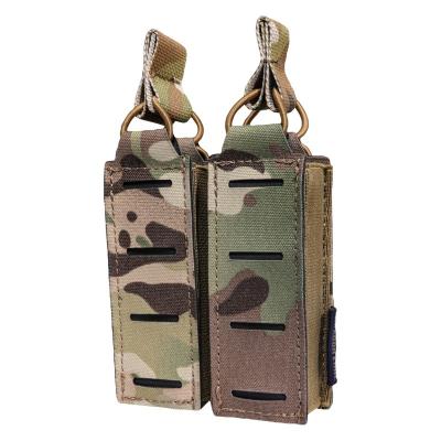 China Laser Cut Wholesale Tactical Pouch Double Gun Bag WOLF Airsoft Laser Cut WAR Pocket Magazine Camouflage OEM Military Ammo Pouch for sale