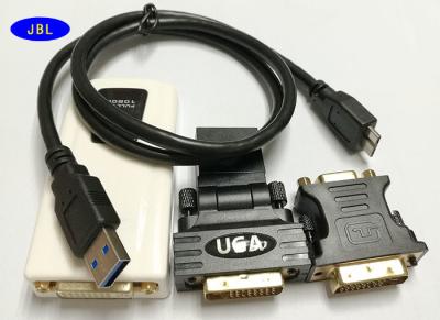 China Multi Display Graphic VGA / HDMI / DVI To USB 3.0 Adapter Full HD PVC TPU Material for sale