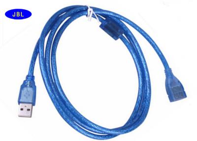 China UL RoHS Standard Extension USB Cable 2.0 , USB AM AF Cable With Fasten Beads for sale