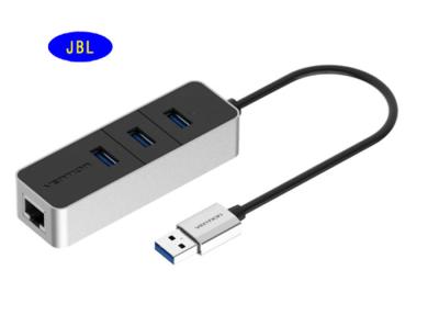 China Puerto multi del eje estándar de la red USB de la UL RoHS, adaptador del Lan del USB 3,0 con el cable redondo en venta