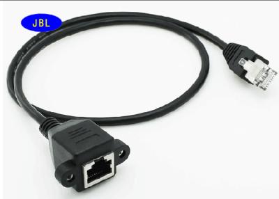 China cable de extensión de la longitud de los 30cm con el varón recto de la cabeza RJ45 del cobre del oído al cable femenino en venta