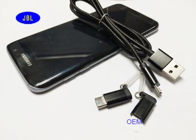 China Samsung Round USB Extension Cable 3 In 1 Micro USB Type C Cable for sale