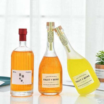 China New Eco - Friendly Recyclable Cork Cap Green Plum Wine Fruit Drink Bottle for sale