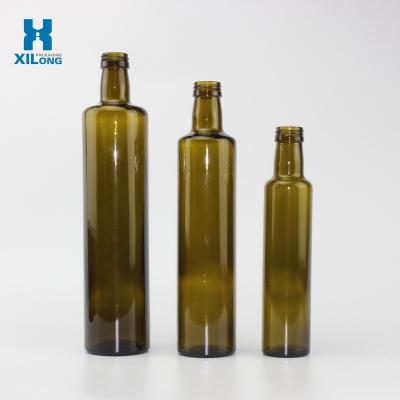 China Food Hot Sale 100ml 250ml 350ml 500ml 750ml 1000ml Dark Green Bottles Amber Color Glass Olive Oil for sale