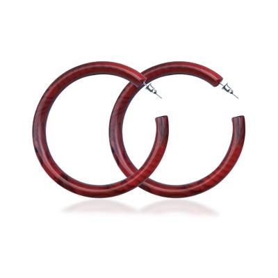 China 2020 Exaggeration Korean Fashion Circle Acrylic Hoop Earrings For Women Vintage Large Resin Jewelry Hyperbola Accessories for sale