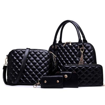 China Fashion Large Capacity Diamond Lattice Lady Shoulder Bags Women Handbags Fashion Handbag Set for sale