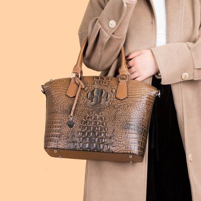 China Other New Design Women Handbags Shoulder Bags High Quality Crocodile Embossed PU Leather Tote Bags for sale