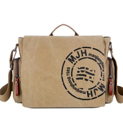 China Vintage Canvas Canvas Laptop Shoulder Bag Messenger Bag Leisure Men's Unisex Bag for sale