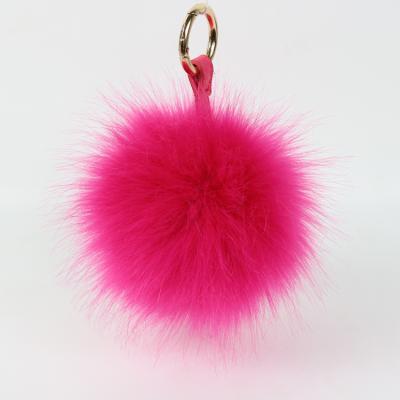 China Faux Fur Ball Pompom Chains 10cm Faux Fur Pom Pom Keyring Fuzzy Pink Fur Hairy Ball Keychains Puffball Keychain Puffball Keychain Fuzzy Pink Fur for sale