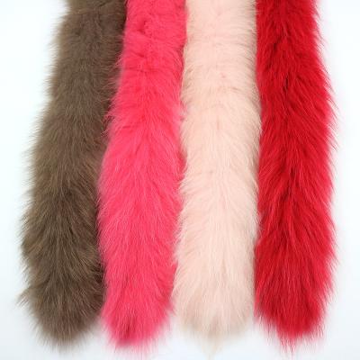 China China factory 100% real fur cheap price dyed 100% real fox fur band for cowl size custom long fox fur collar trimming for garment for sale