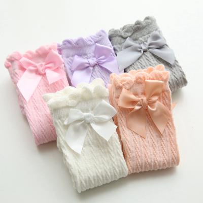 China Antibacterial Cute Bow Knee Lace Baby Princess Leg Warmer Tops Mesh Girls Dance Kids Leg Cloth Girls Leg Warmers Cotton Warm Korean for sale