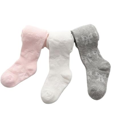 China New Summer Fashion Cotton Bow Ruffle Thin Baby Colorful Cute Breathable Long Socks Antibacterial Mesh Baby Knee High Socks for sale