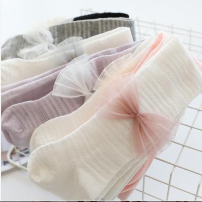 China Wholesale Cute Antibacterial Pantyhose Pantyhose Cute Summer Baby Bowknot Cotton Children Thin Comfortable Pantyhose for sale