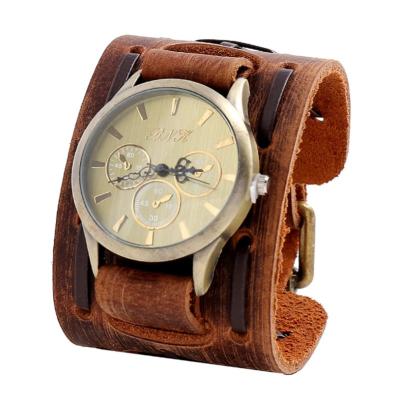 China Environmentally friendly wholesale high quality men's watch leather strap hip hop punk strap for sale