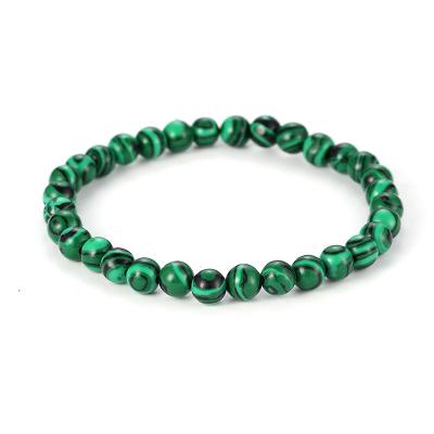 China Fashion New Arrivals 6mm 8mm 10mm12mm14mm Fashion Malachite Balls Stretch Natural Stone Bracelet for sale