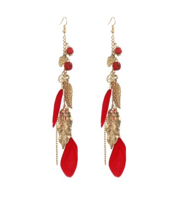 China European and American BOHEMIA Bohemian Ethnic Jewelry Earrings Leaf Style Earrings Fashion Tassel Earrings Retro Long Wholesale for sale