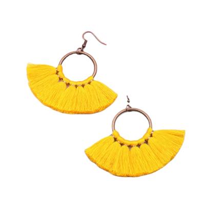 China Newest Design Women's New Arrivals BOHEMIA Fashion Circle Earrings Tassel Earrings Long for sale