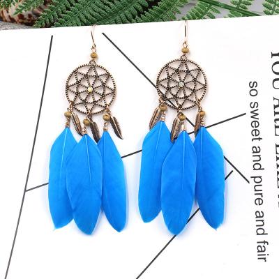 China BOHEMIA Newcomers Products Feather Korean Dreamcatcher Earrings Jewelry Earrings for sale