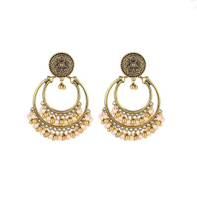 China BOHEMIA 2022 Indian Jhumka Pearl Bell Factory Retro Designer India Jhumka Earrings Indian Jewelry Sets Jhumka Statement Earrings for sale