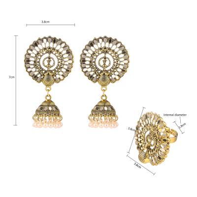 China Hot Selling Elegant Vintage Stainless Steel Stud Earrings Charming Ladies Fashion Round Earrings for sale