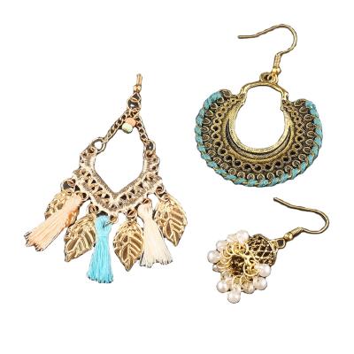 China Factory Direct Sales Vintage Fashion Luxury Dangle Earrings Woman Personalized Earrings Ring Set Earrings for sale