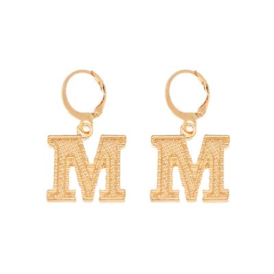 China Hot-selling new creative set of European and American classic metal fashion jewelry personality style letter earrings for sale