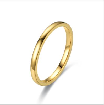 China Hot Selling Newest Design Titanium Steel Ring Unisex Golden Rings CLASSIC for sale