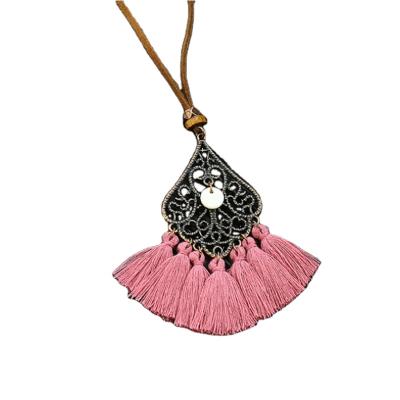 China High Quality Vintage Necklace Geometric Bohemian Tassel Sweater Pendant Chain Crystal Decorative Long for sale