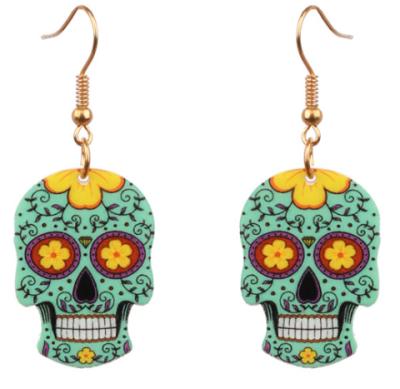 China Directly Supply Halloween Popular Accessories Manufacturer Skull Punk Stud Earrings for sale